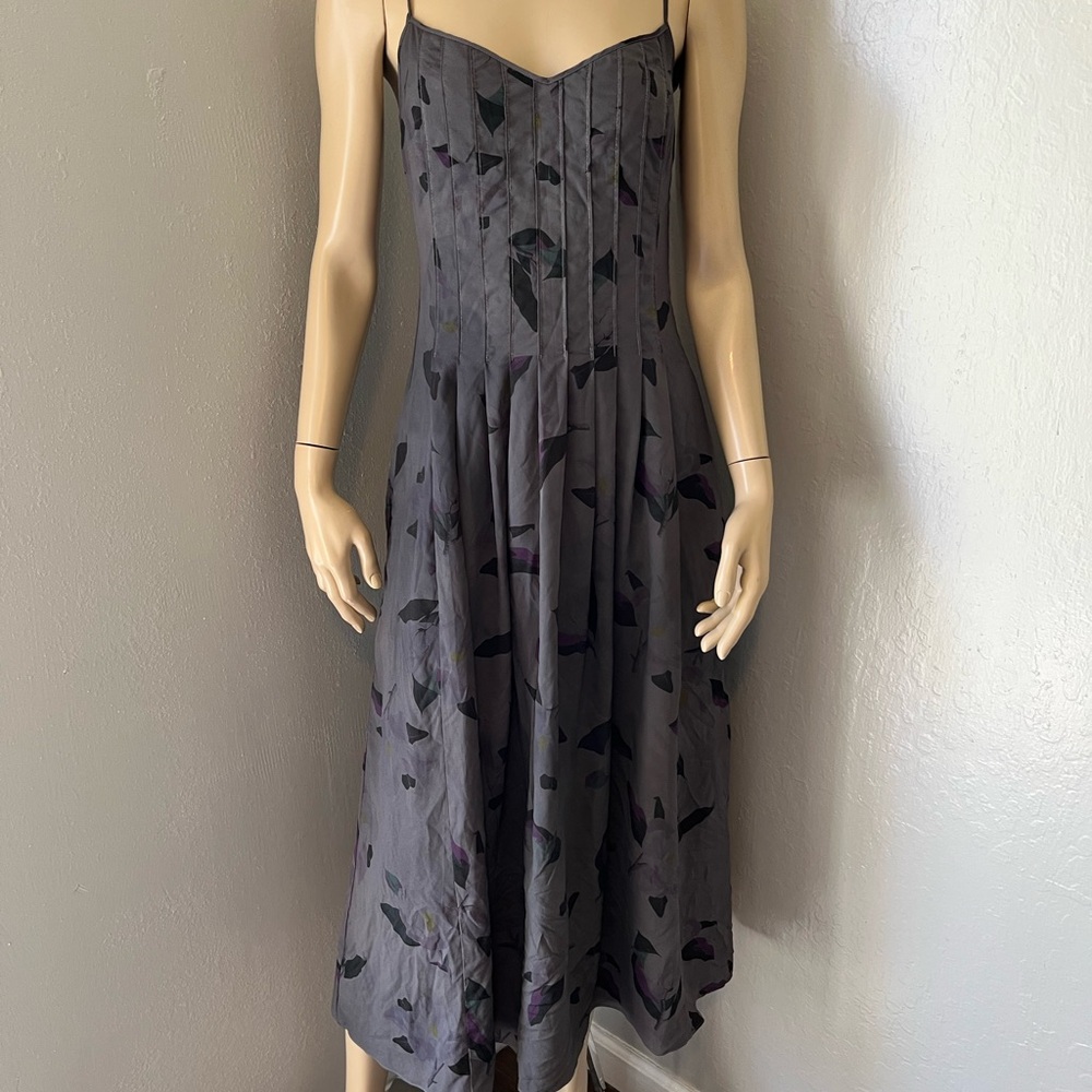 Banana Republic Midi Evening Size 4 Gray Chiffon Dress